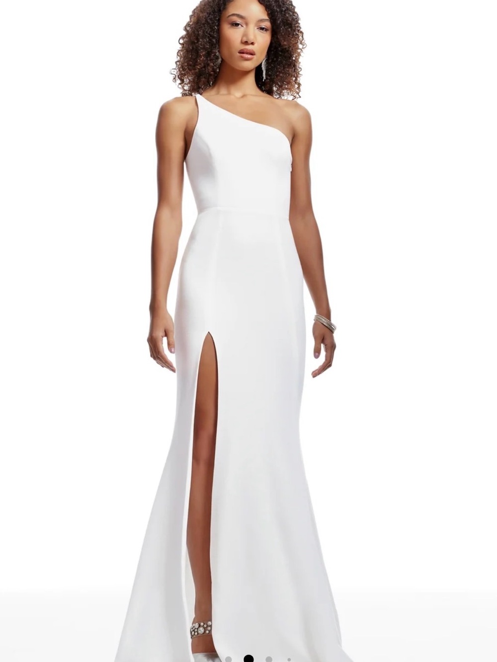 Dress The Population Amy White One Shoulder Gown | S